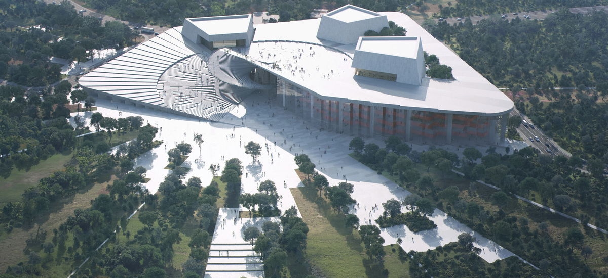 The Shanghai Grand Opera House, designed by the renowned architectural firm Snøhetta / Photo via The Shanghai Grand Opera House