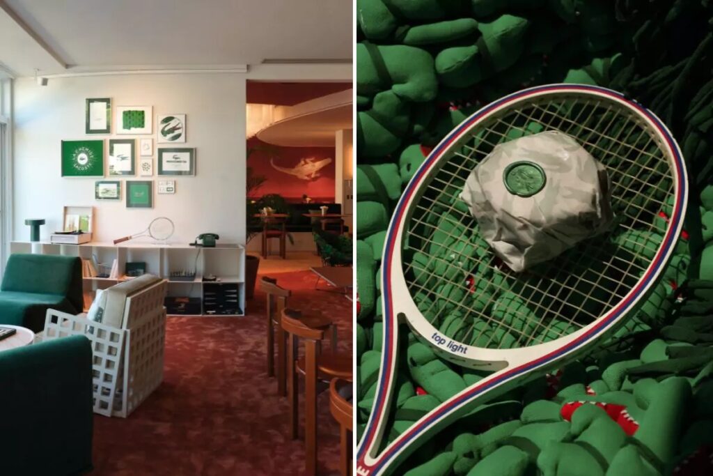 Every element—chairs, walls, even napkins—has been curated to reflect the maison’s values of sporty elegance and refined energy / Photo Lacoste