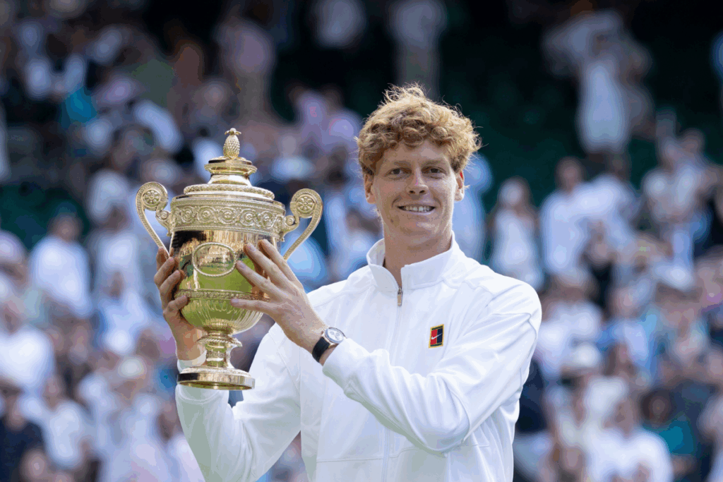Jannik Sinner with a Rolex Daytona in 18-karat Everose gold case, 40mm in diameter, with black Cerachrom bezel / Photo Rolex
