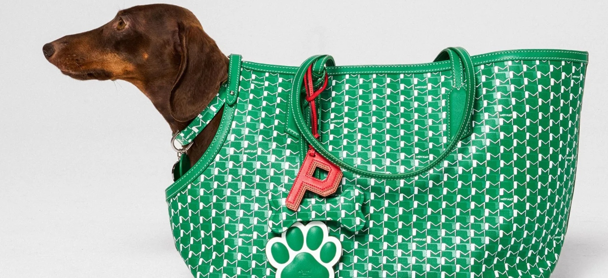The pet line is part of the wider “M” Collection, which also features contemporary interpretations of Moynat’s celebrated classics, such as the Moon bag / Photo via Moynat