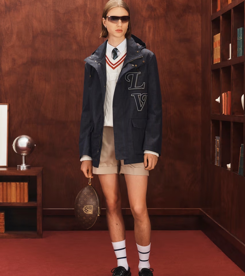 A new Monogram Heritage stripe gives athletic edge to outerwear and travel sets / Photo Louis Vuitton