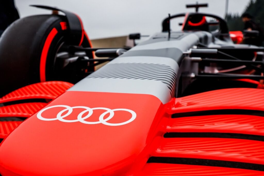 Revolut, the UK-founded fintech unicorn, isn’t just placing its name on the car—it’s embedding itself into the team’s ecosystem / Photo Audi