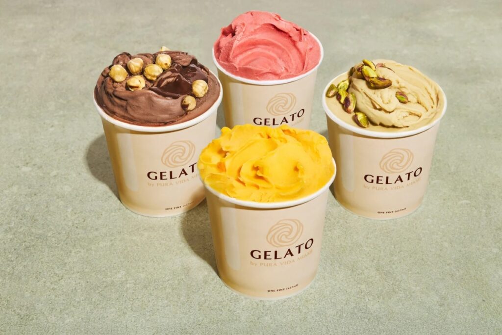 heir “Better For You Gelato” is gluten-free and free of refined sugar—maintaining Miami’s healthy lifestyle but satisfying that sweet tooth / Photo via Gelato by Pura Vida Miami