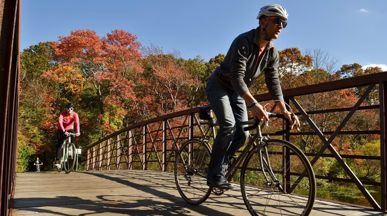 Bethpage Bikeway: A long, picturesque, and accessible route for all ages. / Photo via Newsday