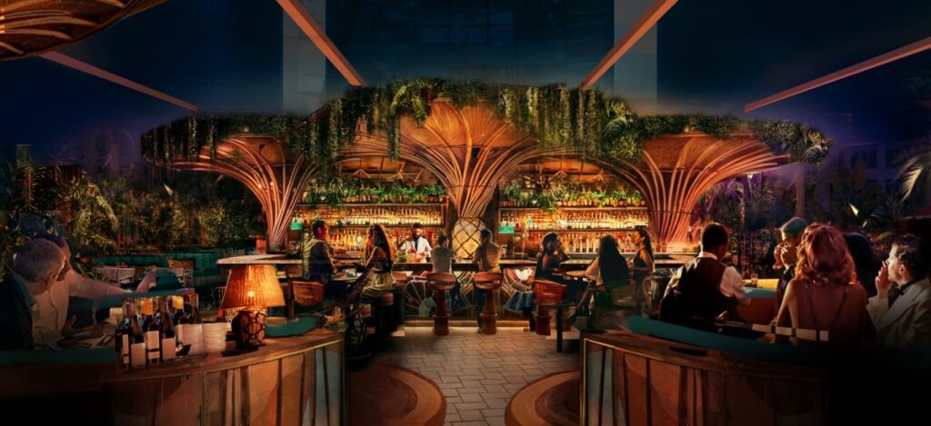 Known for combining luxury, bold design, and a unique atmosphere, Amazónico seeks to recreate its celebrated Madrid ambiance while adapting to the dynamic energy of Miami / Photo via Amazónico