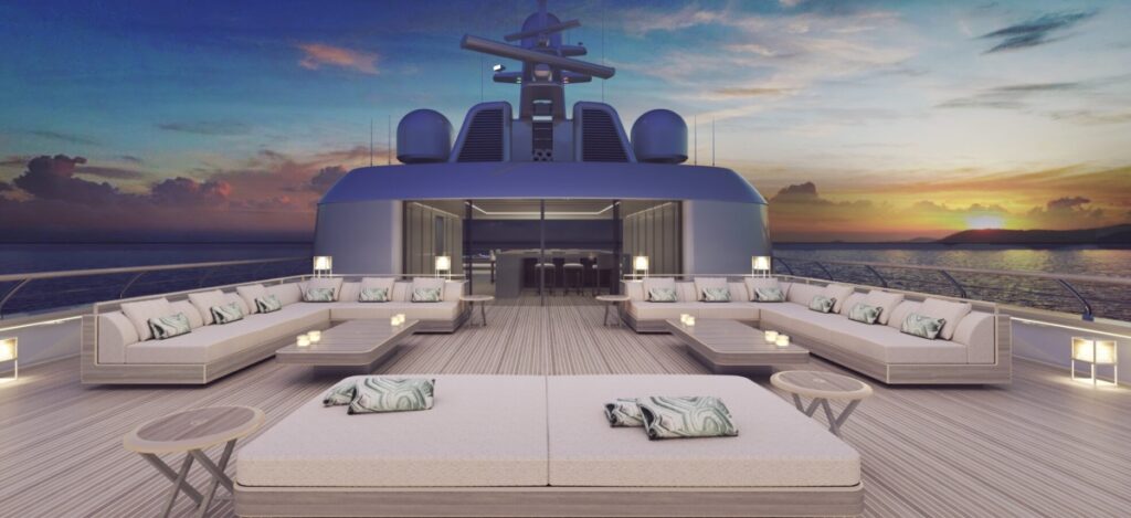 At 236 feet in length, the Giorgio Armani Yacht commands attention with smooth curves and a formal purity rarely seen in mega yachts / Photo Giorgio Armani