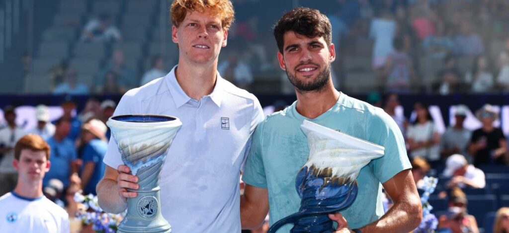 A massive Nike billboard featuring Carlos Alcaraz in full Swoosh gear welcomes fans arriving in New York for the US Open / Photo via Cincinnati Open