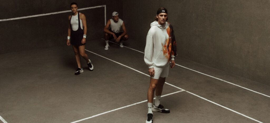 Premiering at the 2025 US Open, a collaboration between Yohji Yamamoto and adidas introduced an 18-piece collection / Photo via Y3