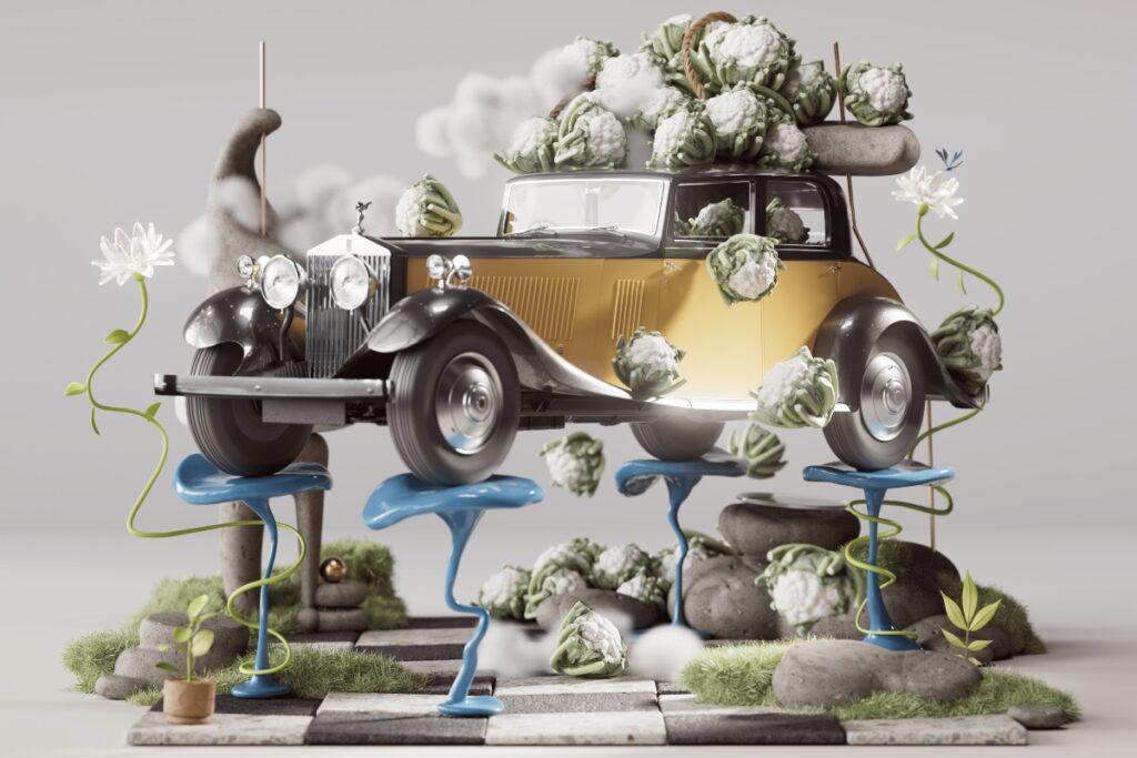 OMAR AQILS ILLUSTRATION INSPIRED BY THE GLORIOUSLY ECCENTRIC CAULIFLOWER-FILLED PHANTOM MOMENT / Photo Phantom at 100