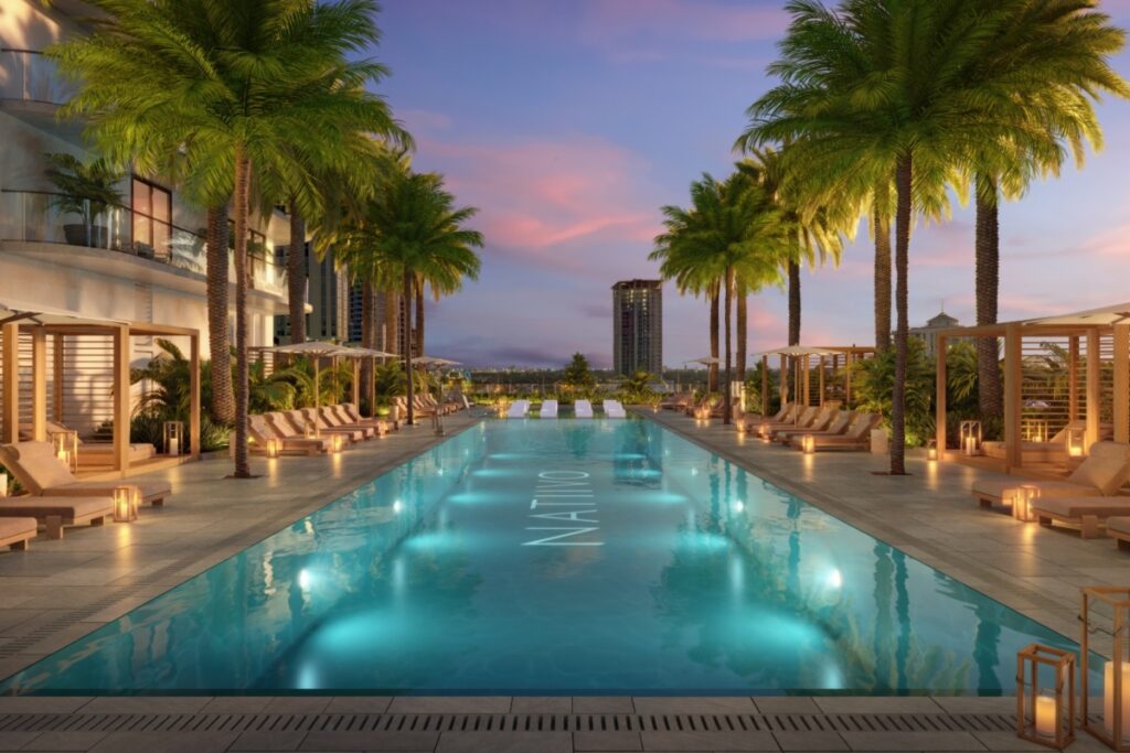Natiivo is a 40-story luxury residential tower designed for short-term rentals. / Photo via Natiivo Fort Lauderdale