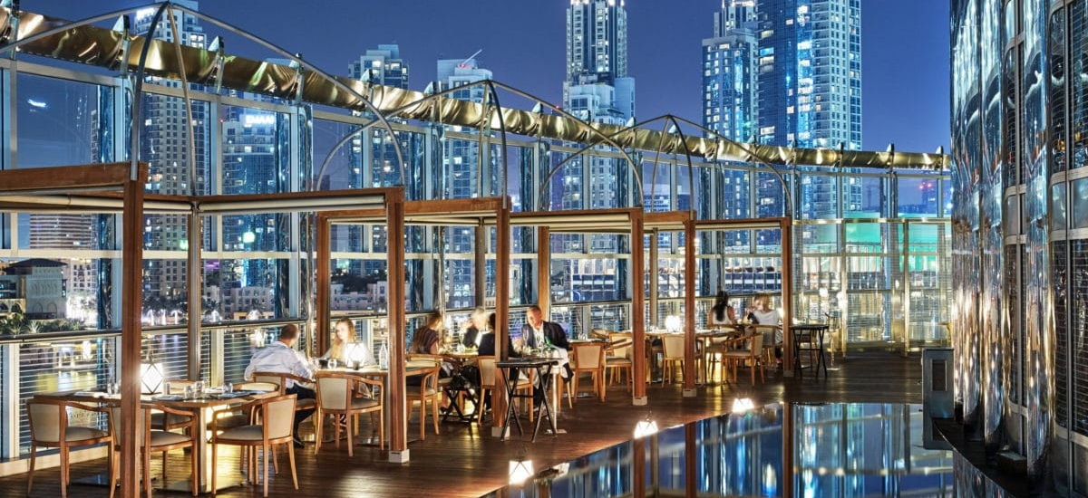 The hotel occupies multiple floors and fuses warm Arabian hospitality with Armani’s minimalist, calming aesthetic / Photo via Armani Hotels