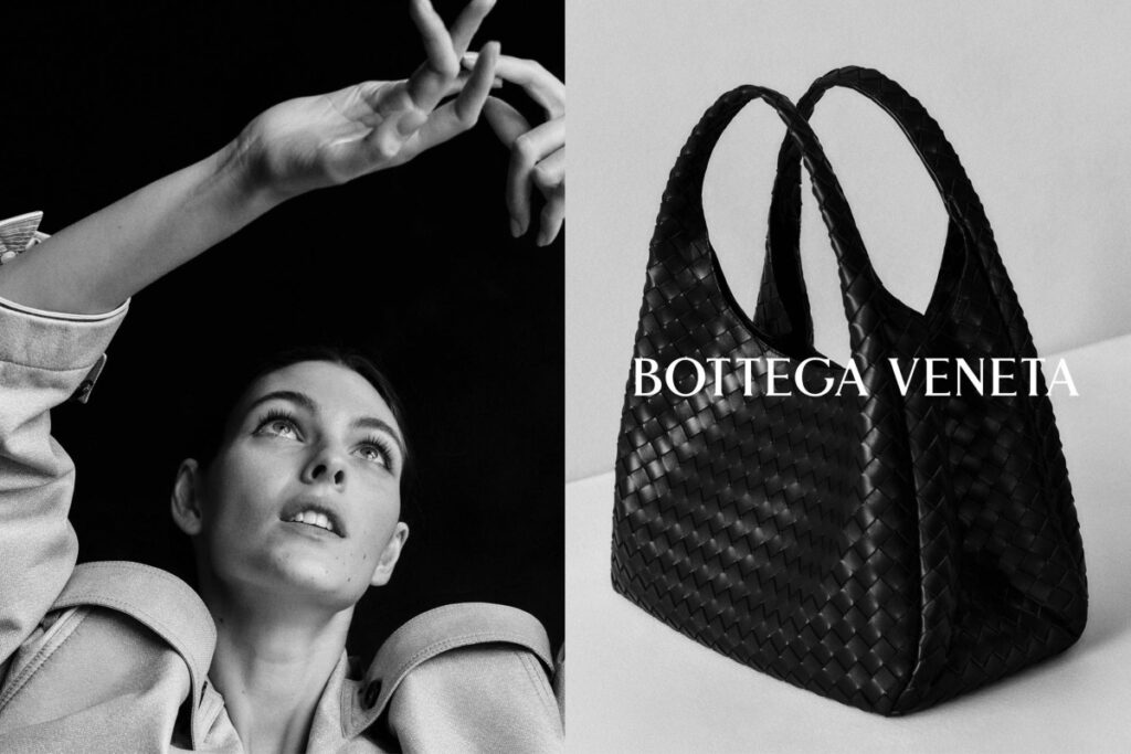 The tote stars alongside figures like Julianne Moore, Vittoria Ceretti, and Tyler Okonma. / Photo Bottega Veneta