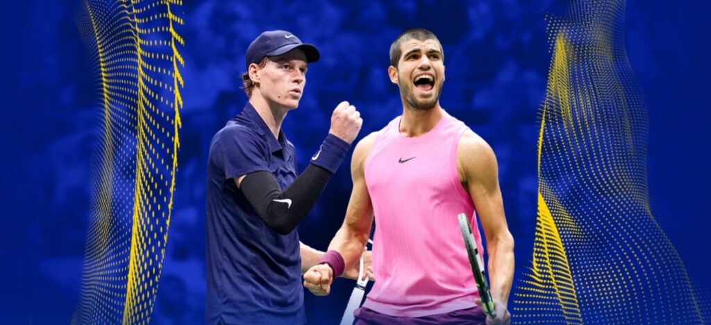 The 2025 US Open men's singles final is set to be a historic showdown between two of tennis's brightest stars: Carlos Alcaraz and Jannik Sinner / Photo via US Open