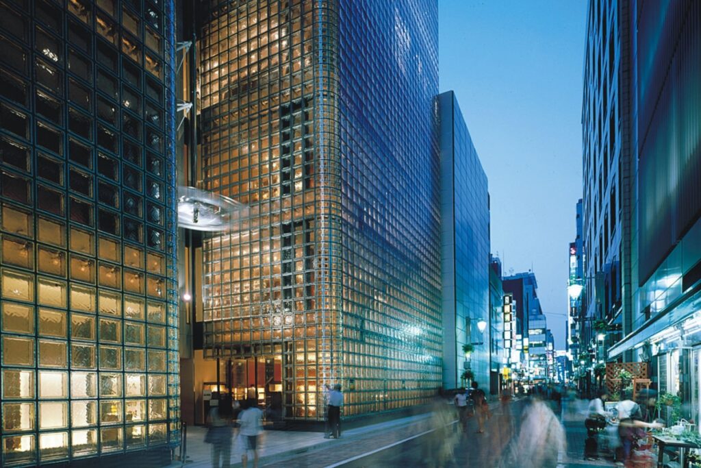 Maison Hermès Tokyo is instantly recognizable for its striking glass façade / Photo Hermes Tokyo