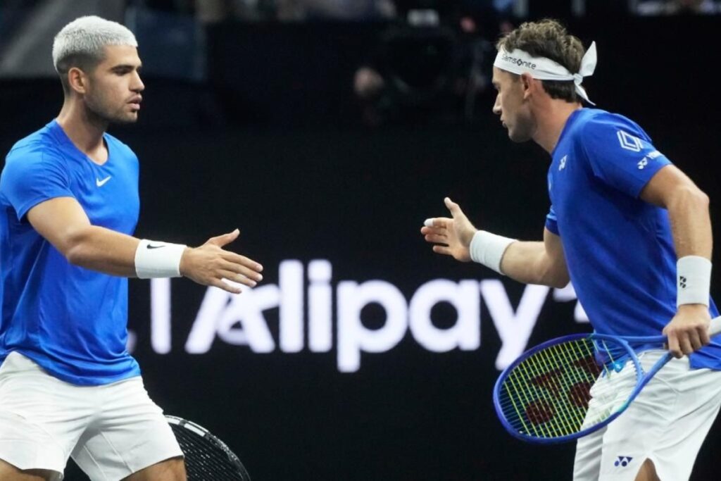 Despite the loss, Team Europe showed flashes of brilliance and determination / Photo via Laver Cup