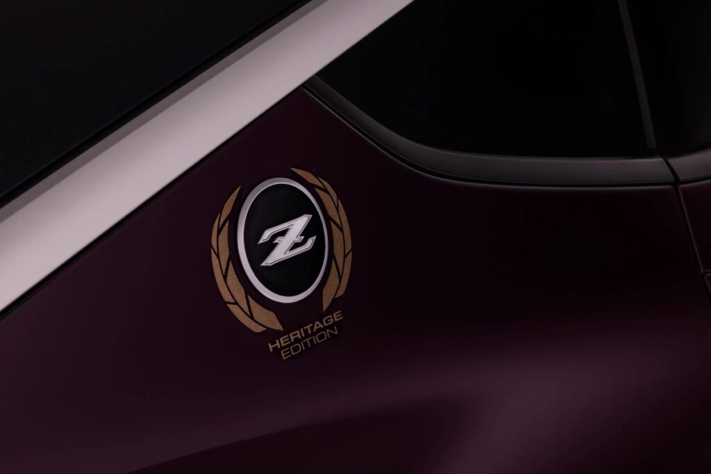 The long hood with its subtle power bulge recalls the original Z, while crescent-shaped LED headlights are inspired by the 240ZG. / Photo Nissan