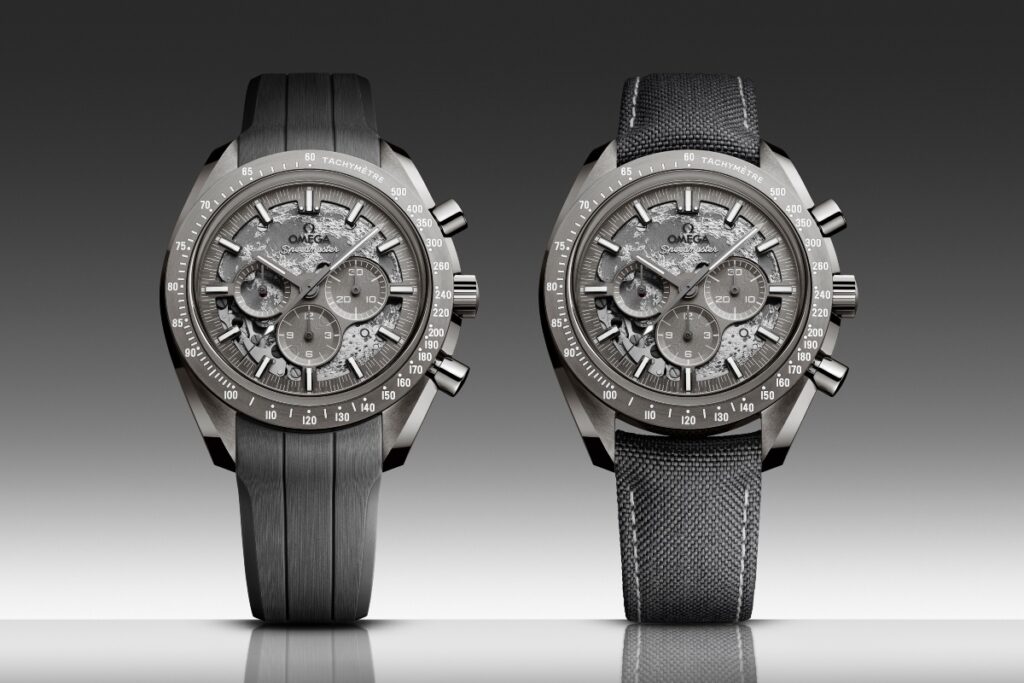 The 2025 Omega Speedmaster Dark and Grey Side of the Moon collection reflects years of refinement in both movement development and ceramic engineering / Photo via Omega