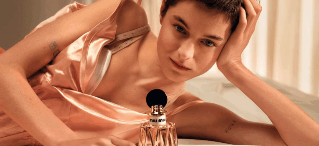 Miutine is a modern chypre, a category known for its depth and complexity, reimagined by legendary perfumer Dominique Ropion. / Photo Miu Miu