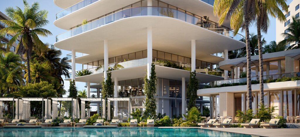 The residences are defined by direct, private elevator entry; ten-foot ceilings with floor-to-ceiling windows / Photo via The Perigon Miami Beach