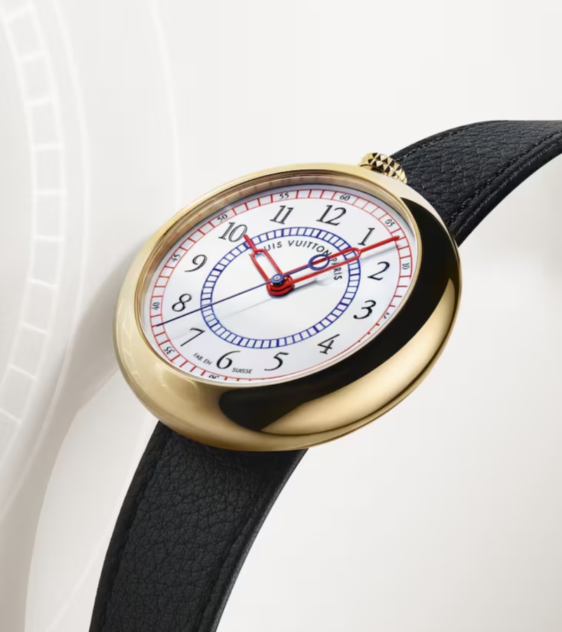 The dial is made using the traditional Grand Feu enamel technique, which involves multiple firings at extremely high temperatures./ Photo via Louis Vuitton