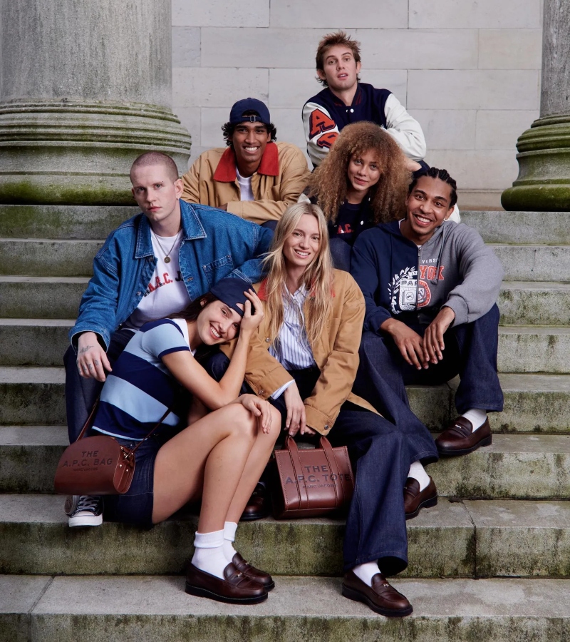 The capsule pulls inspiration from varsity jackets, striped shirts, and denim staples, but adds precise tailoring and modern proportions / Photo Marc Jacobs