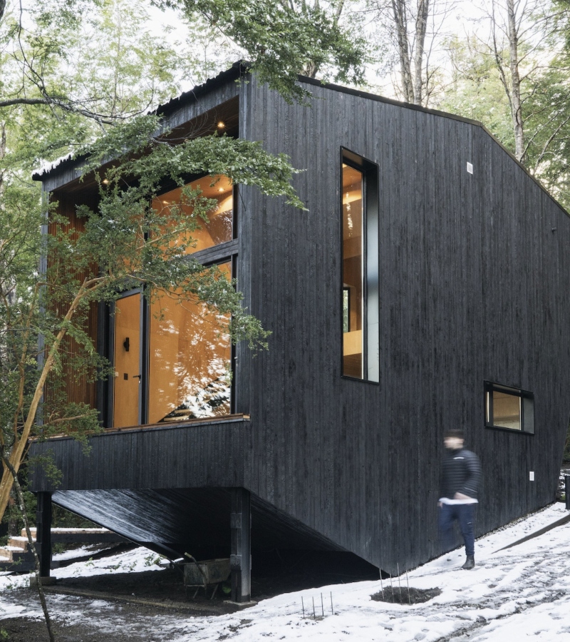 Modular cabins, intended for two or three guests, were placed in natural clearings, ensuring no trees were sacrificed / Photo OJA