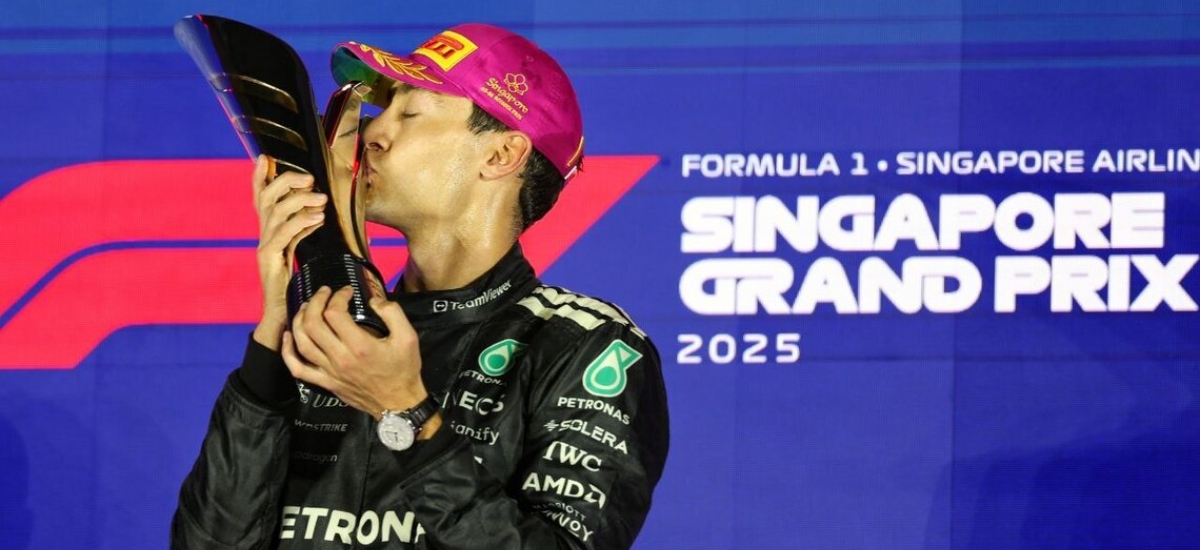 Russell led the Singapore Grand Prix from the front, displaying total control throughout the race / Photo via F1