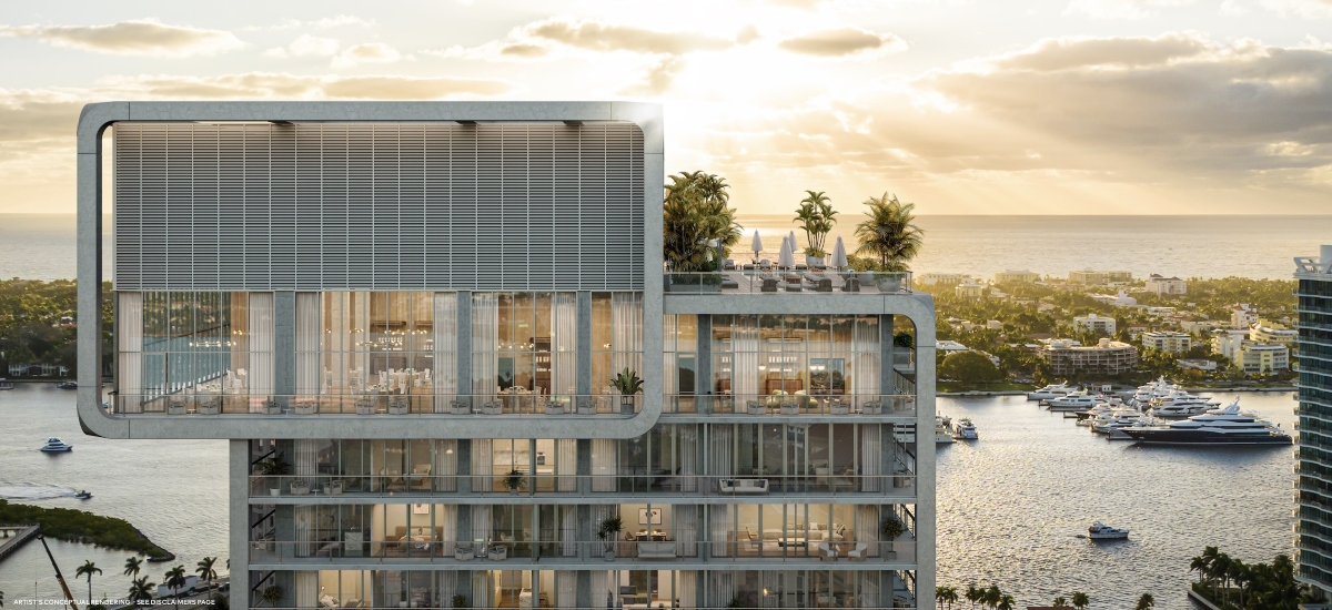 Rising 27 stories above the skyline, Mr. C Hotel & Residences, a remarkable creation by Arquitectonica, showcases timeless architectural artistry / Photo via Mr. C Residences