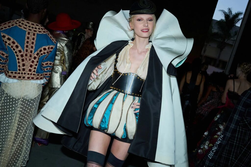 “Avant-Garde,” the fifth act, blurred reality and imagination. Sandy Powell and Alessandro Michele (for Valentino) pulled inspiration from Orlando and Velvet Goldmine, merging eras, genders, and aesthetics / Photo Vogue World