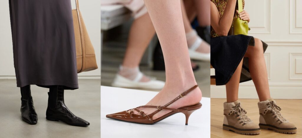 From runway to street style, this season’s footwear trends reflect a blend of practicality, elegance, and nostalgic charm / Photo via Miu Miu