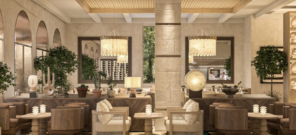 The Greek idea of PAREA guides the restaurant’s ethos. / Photo via AVA MediterrAegean