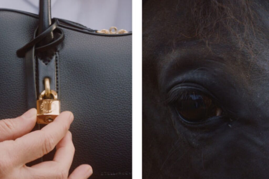 It uses cruelty-free, vegan alternatives to leather, shaped with artisanal techniques. / Photo via Stella McCartney