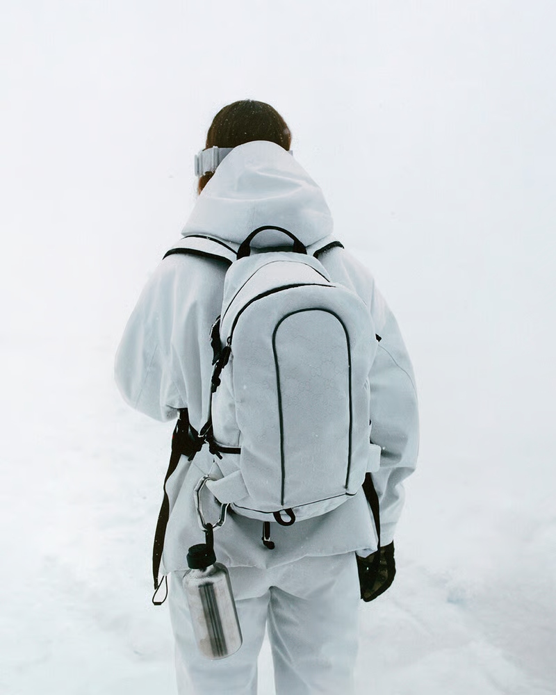 The campaign’s visuals are cinematic yet intimate, capturing Sinner’s fluidity on snow and the tactile richness of the garments / Photo via Gucci