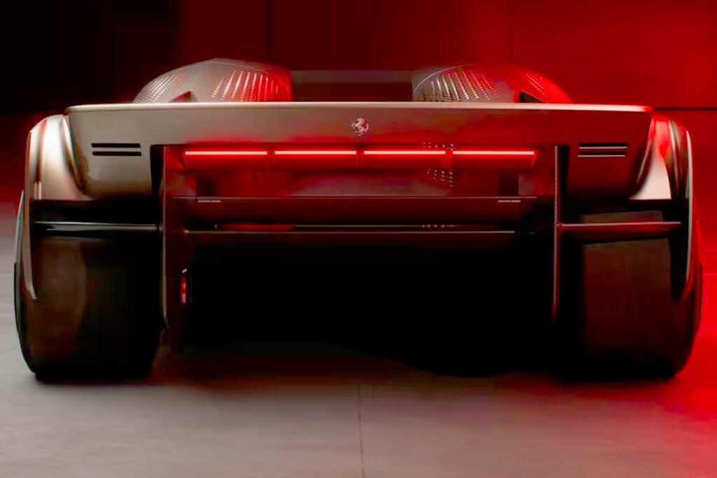 Rather than being a stylistic exercise, this digital project pushes the boundaries of car design itself, generating patented innovations and a reimagined approach to form and function / Photo via Ferrari