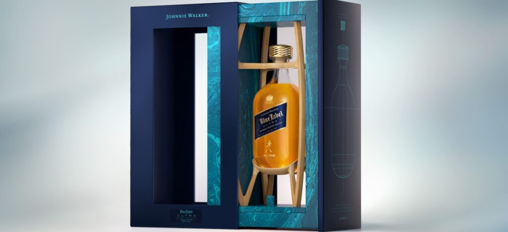The new Blue Label Ultra arrives with a clear ambition: to express sophistication through reduction, elegance through weightlessness, and prestige through responsibility. / Photo Johnnie Walker