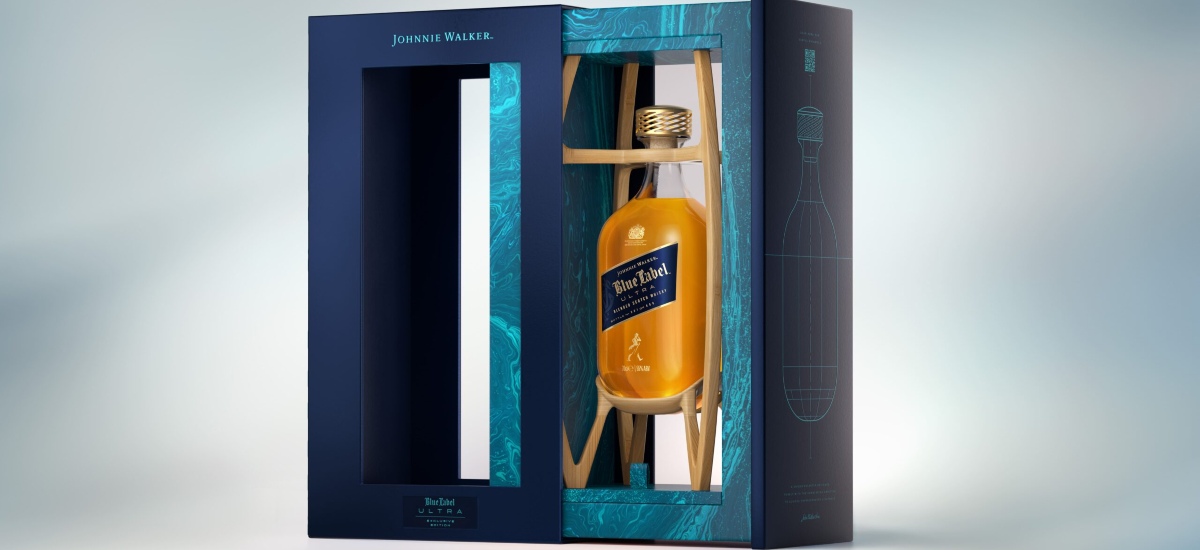 The new Blue Label Ultra arrives with a clear ambition: to express sophistication through reduction, elegance through weightlessness, and prestige through responsibility. / Photo Johnnie Walker