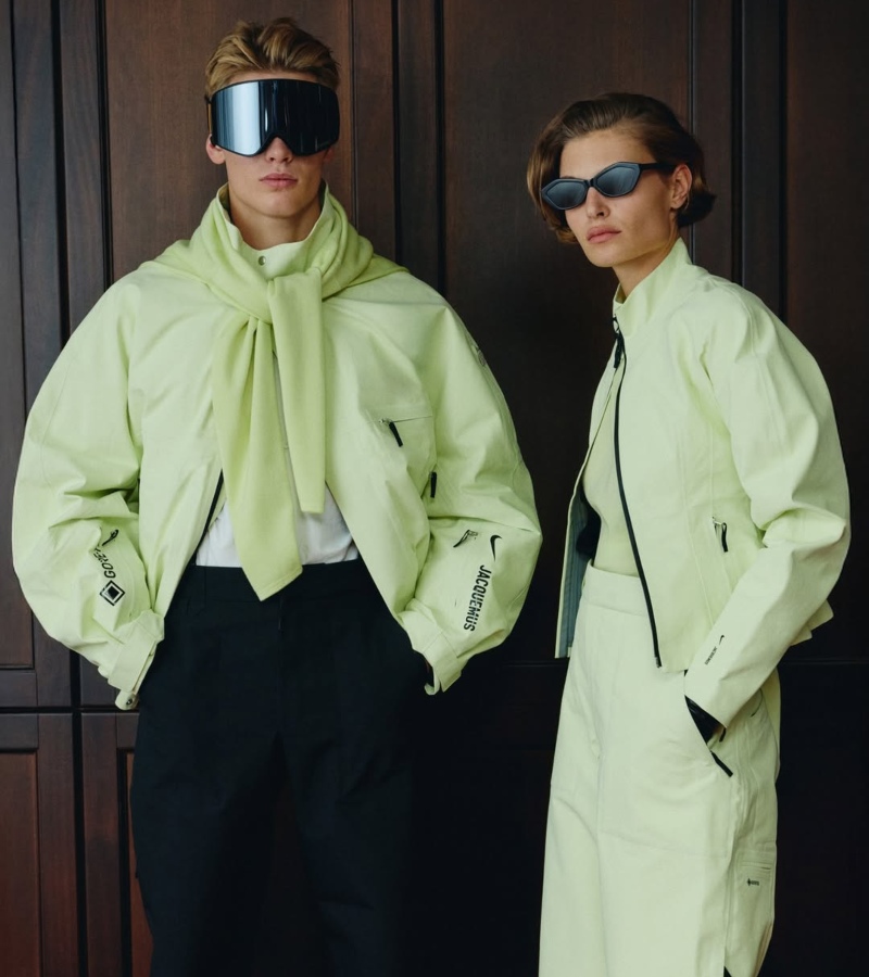 Performance sits at the core of the 18-piece line. The brand explores functional fashion through GORE-TEX outerwear crafted for cold terrain. / Photo Jacquemus