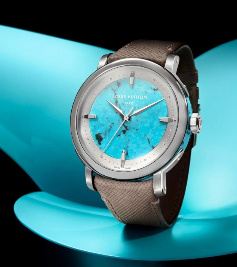 The Escale line emerged from this philosophy, translating the architecture of trunks into horological form. / Photo Louis Vuitton