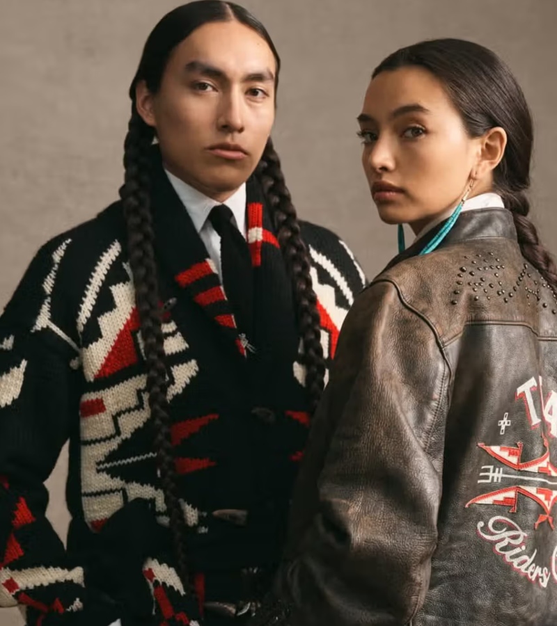 Jocy and Trae honor their communities beyond fashion. They create traditional regalia for Pow Wows using quilling, beadwork, and leather techniques transmitted across generations / Photo TÓPA