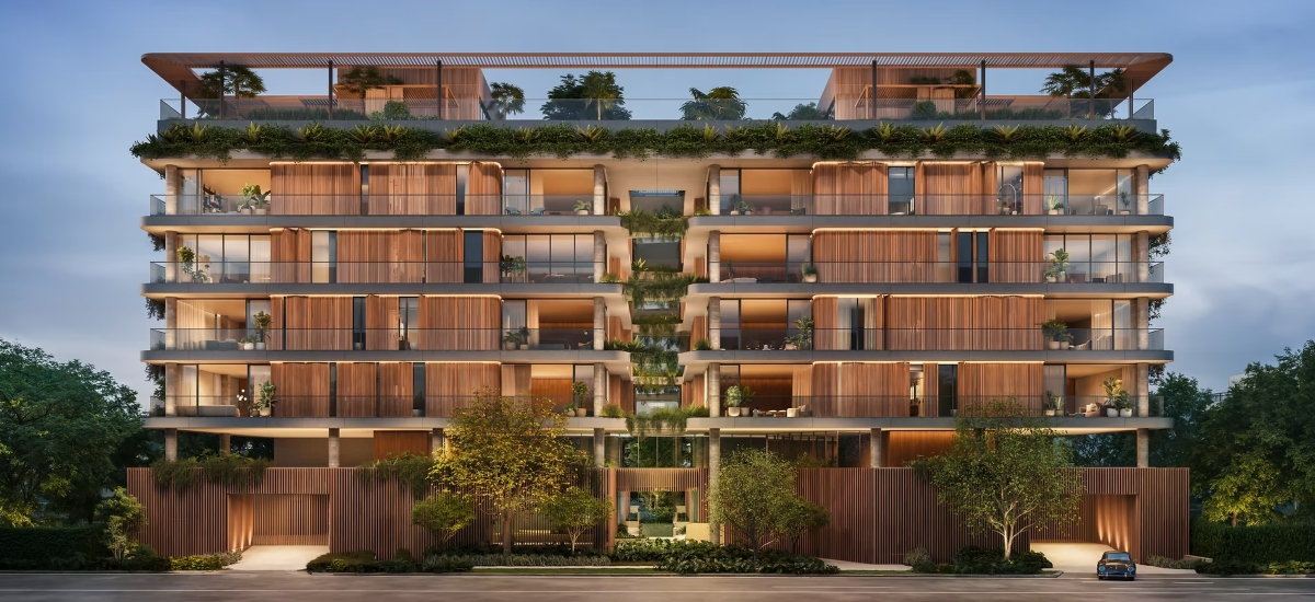 A boutique, five‑story development offering 38 luxury homes between South Brickell and Coconut Grove. / Photo via Colette Residences