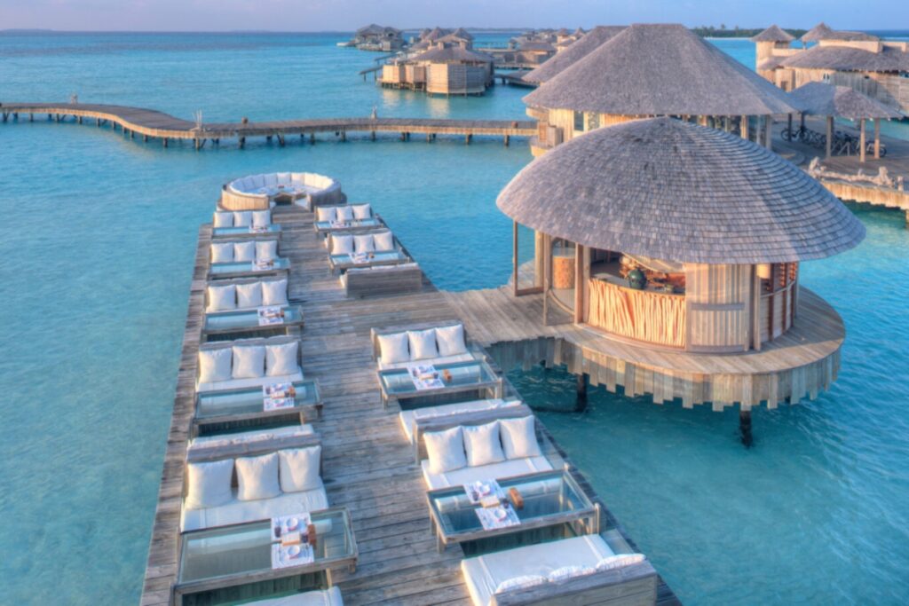 Located in the Maldives, Soneva Jani is a paradise of overwater villas and crystal-clear lagoons. / Photo via Soneva Jani