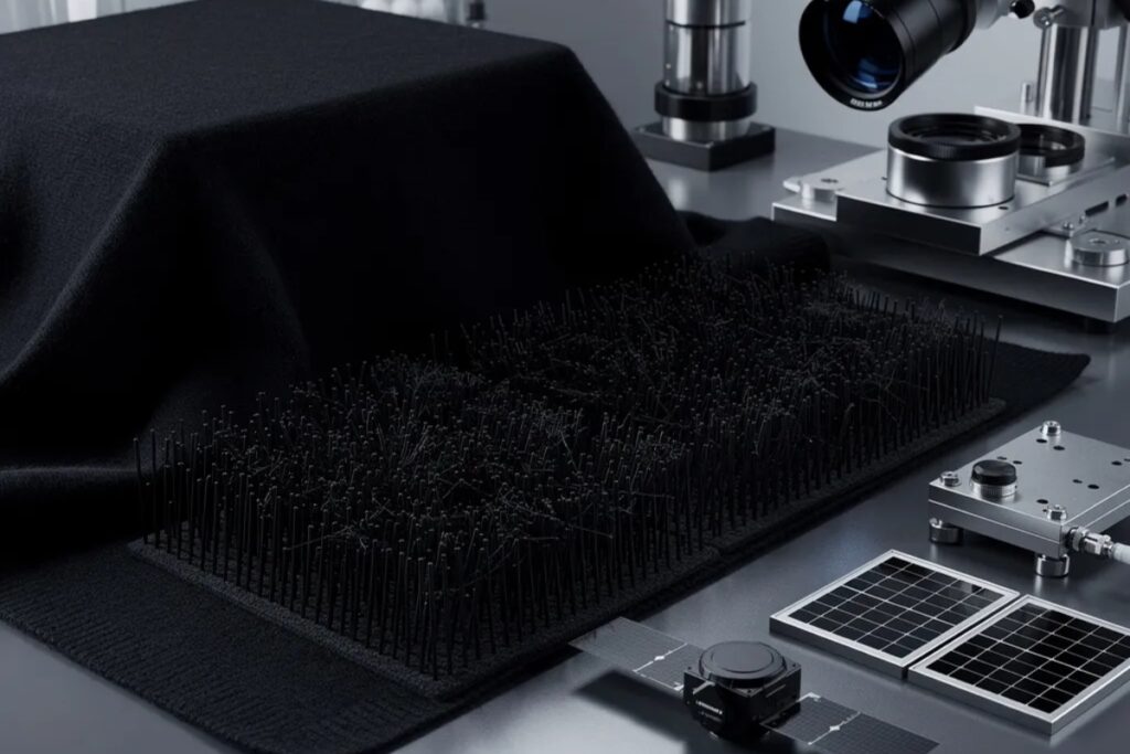 Beyond fashion, the material offers intriguing possibilities. Its light-absorbing properties can assist in solar thermal systems. / Photo