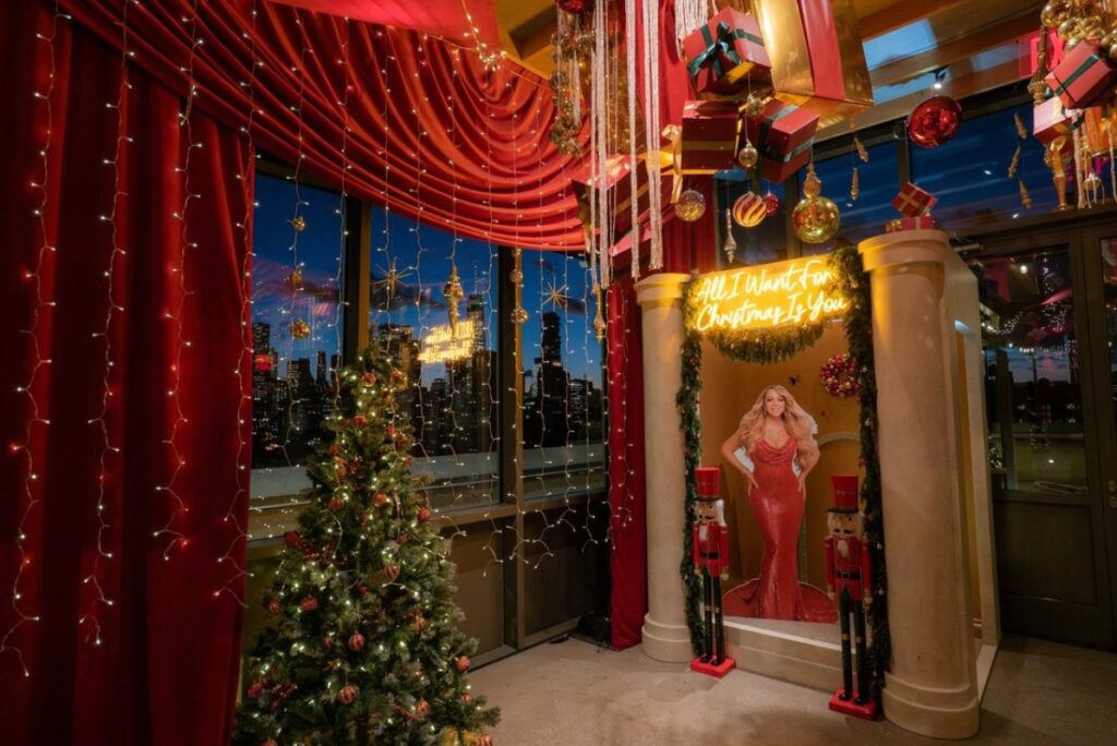 At Freehand Miami, Ray’s Hometown Bar transforms into Mariah Carey’s Holiday Bar, a festive pop-up inspired by the undisputed Queen of Christmas / Photo via Bucket Listers