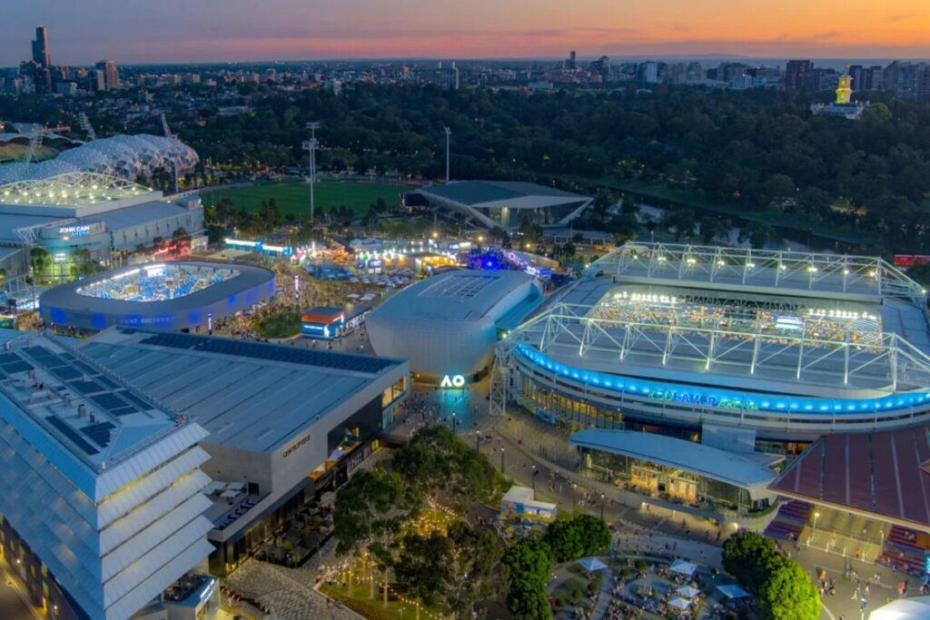 Melbourne Park remains one of the world’s largest tennis complexes. It has hosted the Australian Open consistently since 1988. / Photo Melbourne Park